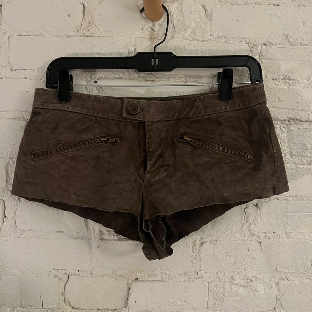 Genuine Leather Mini Shorts
